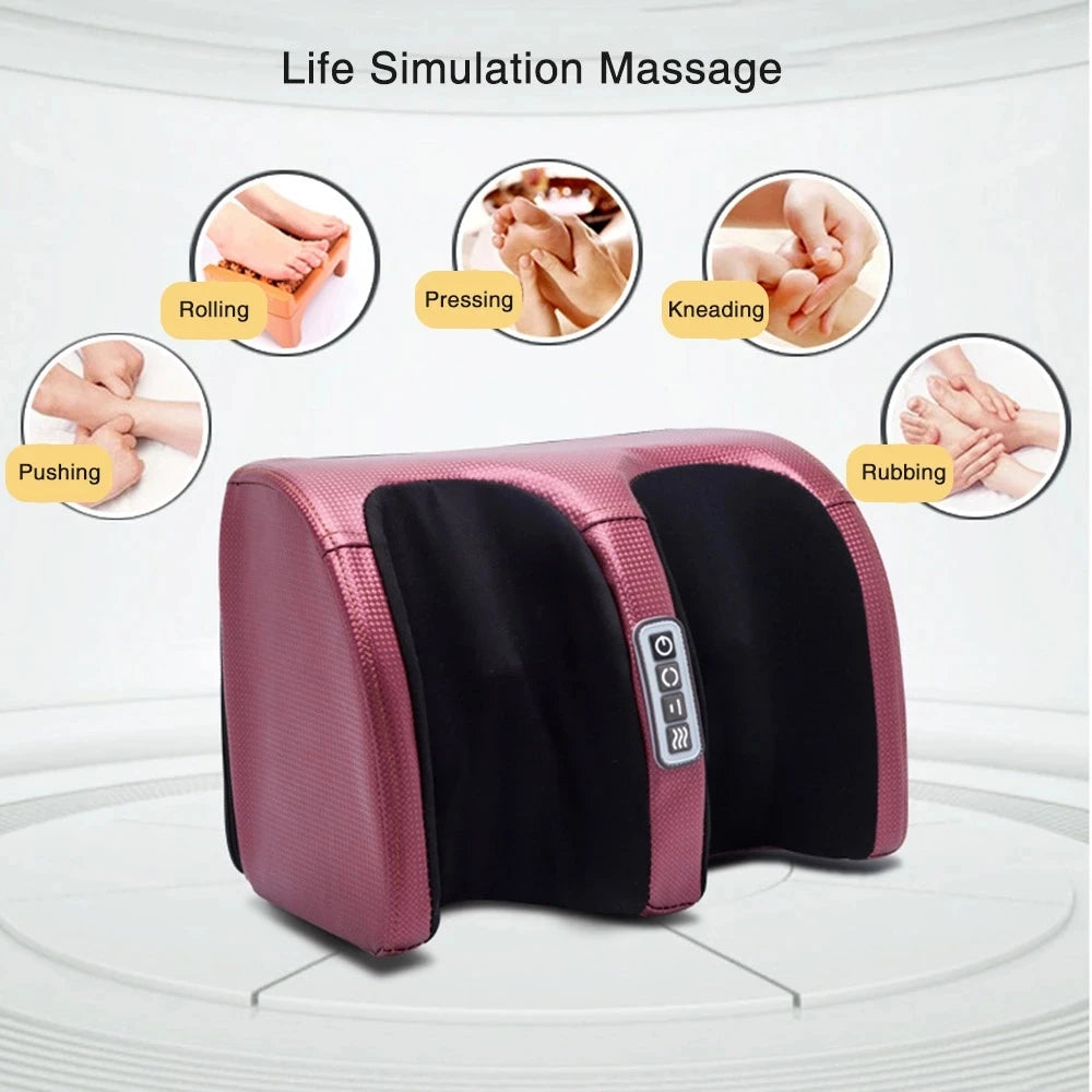 Electric Foot Massager Shiatsu Kneading Deep Tissue Relax Heated Roller Calf Pain Relief Fatigue Muscles Vibrator Machine Health LM