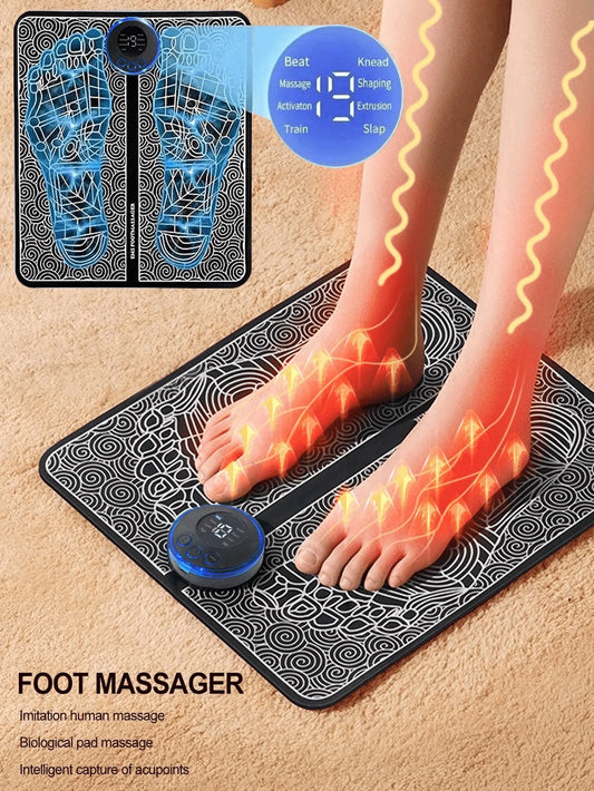 Foot Massager Foot Therapy Machine EMS Foot Massage Pad Pulse Fully Automatic Foot Meridian Pressing Device LM
