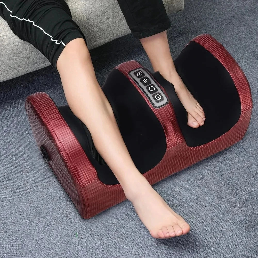 Electric Foot Massager Shiatsu Kneading Deep Tissue Relax Heated Roller Calf Pain Relief Fatigue Muscles Vibrator Machine Health LM