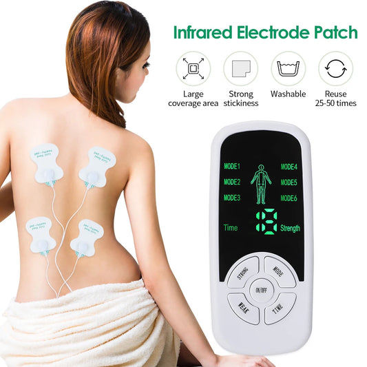 6 Modes Tens Electric Massager Muscle Relax Device Full Body Stimulator Back Waist Knee Healthy Care Patchs Digital Massage Tool LM